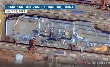 Imagini prin satelit dezvăluie noul portavion al Chinei. Are o tehnologie aproape egală cu navele americane