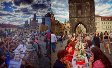 Petrecere de „adio” pentru coronavirus. Locuitorii din Praga au sărbătorit în plină stradă