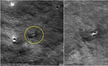 Prăbușirea sondei Luna-25 a Rusiei a creat un nou crater pe Lună