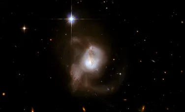 Telescopul Spațial Hubble dezvăluie o coliziune galactică în constelația Cocorul