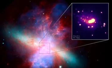 O galaxie în care se formează stele emite vânturi cu viteze de peste 3 milioane de kilometri pe oră