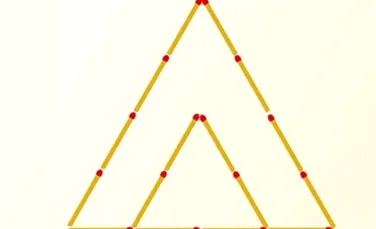 Cum se pot muta două beţe ca să obţii trei triunghiuri