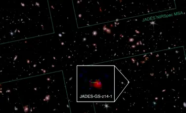 Telescopul Webb și-a doborât propriul record pentru cea mai îndepărtată galaxie cu MoM-z14