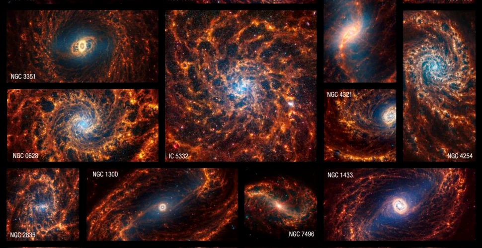 19 galaxii spiralate, surprinse de Telescopul James Webb în imagini amețitoare