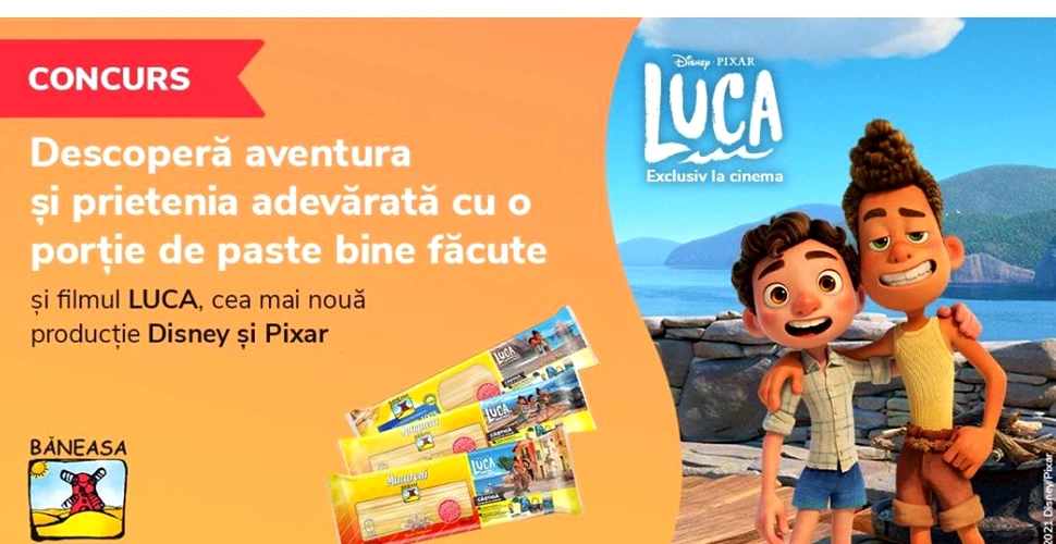 Descopera aventura si prietenia adevarata cu o portie de paste bine facute si sarbatoreste lansarea celei mai noi productii Disney si Pixar – Luca!