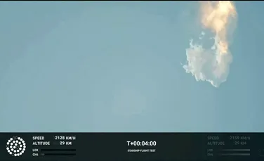 Momentul în care Starship, cea mai puternică rachetă din lume, explodează după 4 minute de la lansare