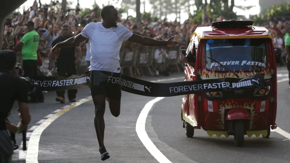 Cel mai bun sprinter din istorie, Usain Bolt, a întrecut un motortaxi
