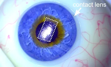 Lentila de contact inteligentă devine posibilă datorită unei inovaţii fără precedent: circuitele electronice transparente şi ultraflexibile