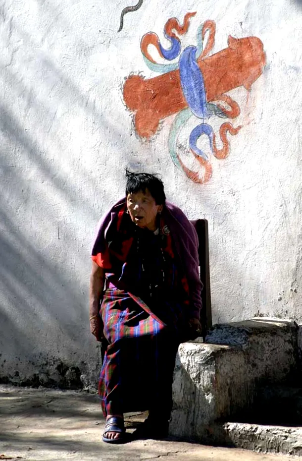 Zidul unei case din Bhutan