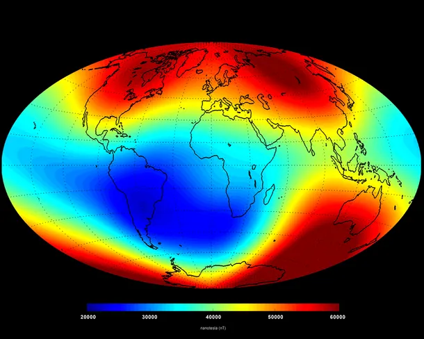 Câmpul magnetic al planetei, măsurat în iunie 2014