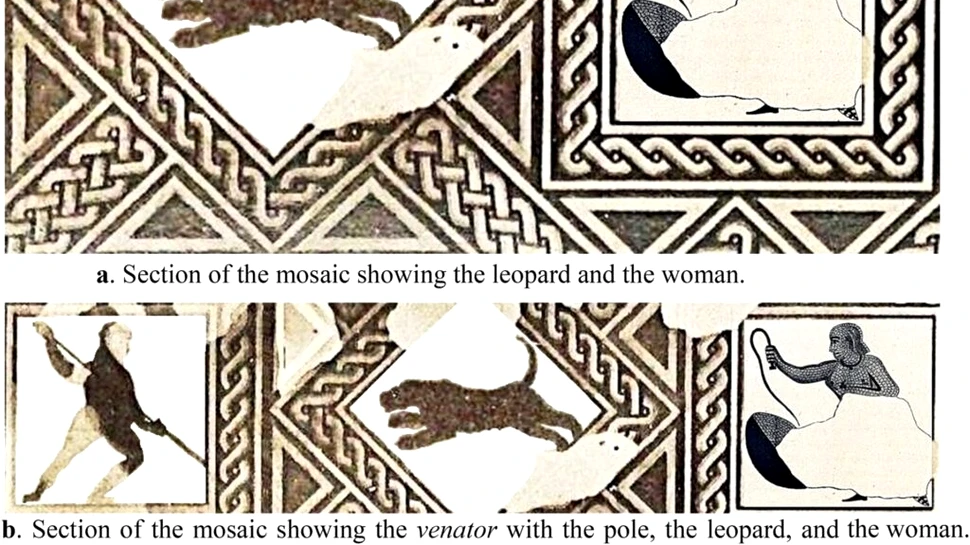 Singura imagine cunoscută cu o femeie romană luptând cu un animal sălbatic într-o arenă