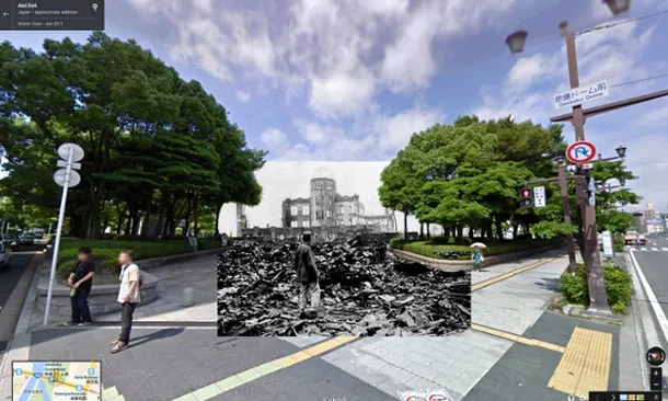 Ruinele lăsate după explozia bombei atomice de la Hiroshima, august 1945