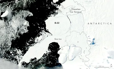 Un aisberg uriaș, blocat timp de 20 de ani lângă „Ghețarul Apocalipsei”, s-a pus în mișcare