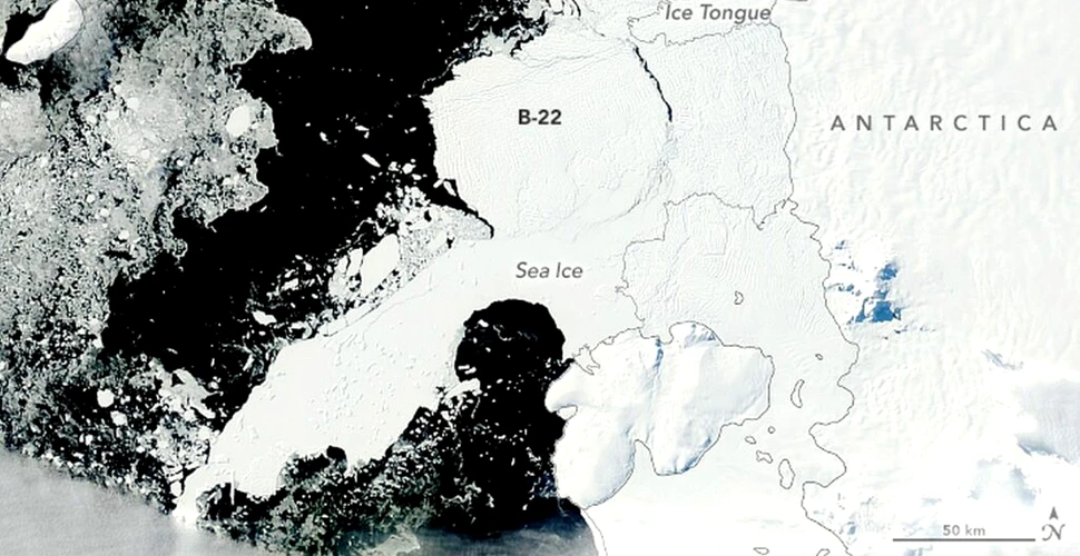 Un aisberg uriaș, blocat timp de 20 de ani lângă „Ghețarul Apocalipsei”, s-a pus în mișcare