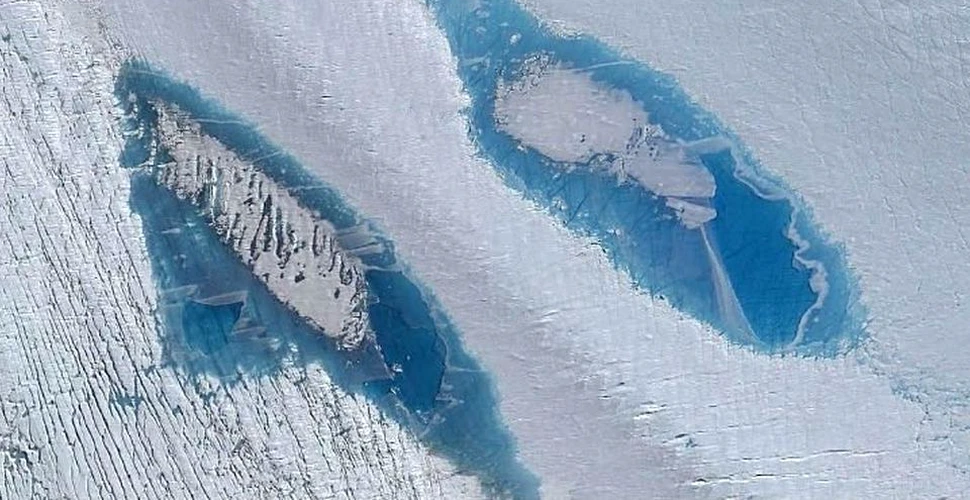 Mii de lacuri albastre ciudate au apărut pe suprafaţa Antarcticii