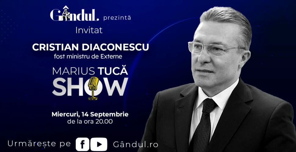 Marius Tucă Show începe miercuri, 14 septembrie, de la ora 20.00, live pe gândul.ro