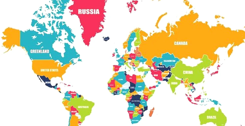 Răspunsul la întrebarea: „Numele căror ţări au fost inversate pe această hartă inedită a lumii?” – FOTO