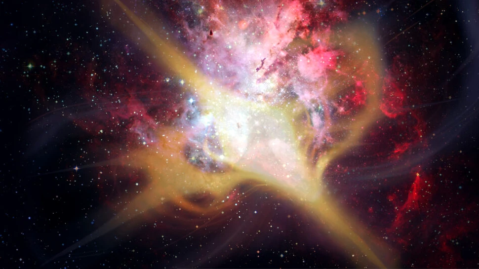 Astronomii au observat cum gazul reciclat alimentează o galaxie masivă din Universul timpuriu