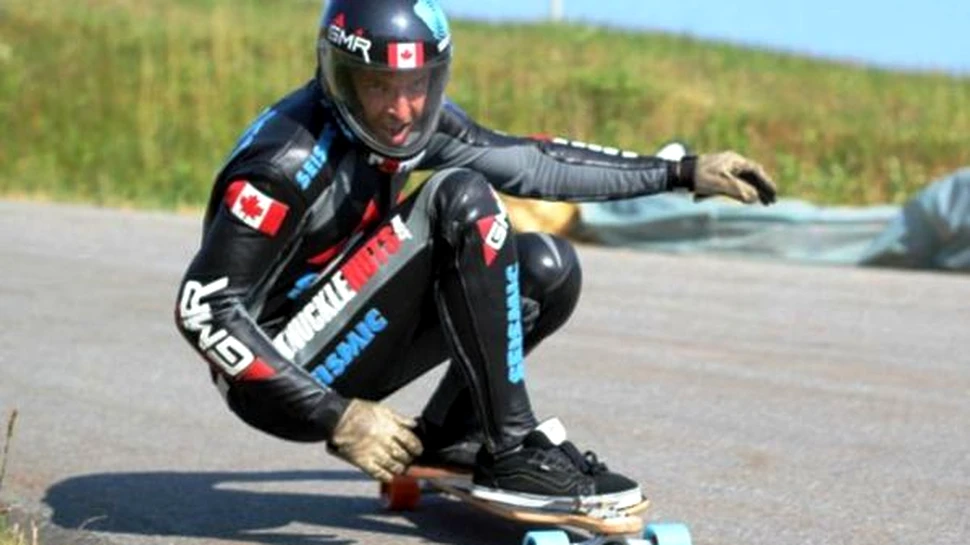 Cel mai rapid skater din lume a atins viteza de 130 km/h (FOTO/VIDEO)