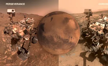 Panorame spectaculoase cu planeta Marte, surprinse de roverele Perseverance și Curiosity ale NASA