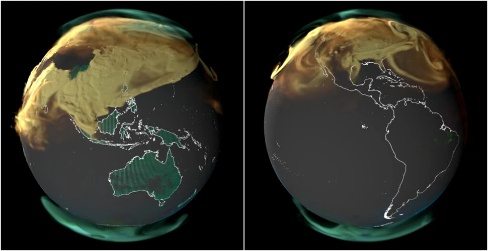 Imagini șocante de la NASA arată cât de repede se răspândesc emisiile de dioxid de carbon pe Pământ