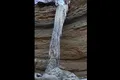 Imagini spectaculoase cu cascada înghețată din canionul Bahluiului din Botoșani