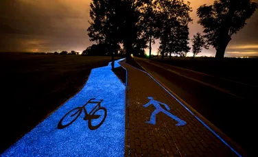 Invenţie fascinantă a polonezilor: pista de biciclişti care se încarcă la lumina solară şi noaptea rămâne aprinsă