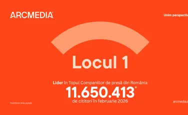 Locul 1.  ARCMEDIA, liderul în presa online din România cu peste 11 milioane de cititori în luna februarie
