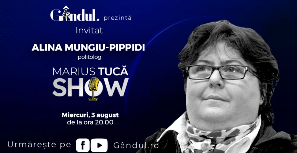 Marius Tucă Show începe miercuri 3 august, de la ora 20.00, pe gandul.ro