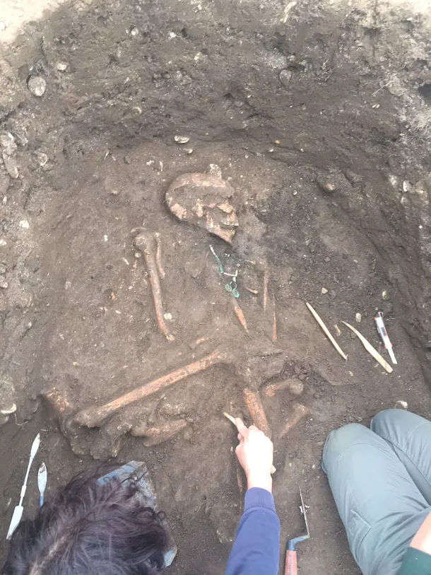 Mormânt vechi de 5000 de ani, descoperit în Prahova / Foto: Mediafax