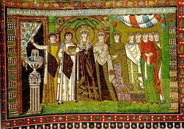 Împărăteasa Teodora cu suita ei
