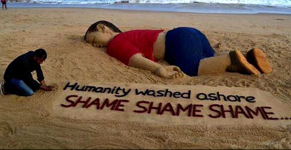 „Umanitatea a eşuat. Ruşine, ruşine, ruşine.” Omagiul adus de un artist băieţelului sirian înecat – FOTO