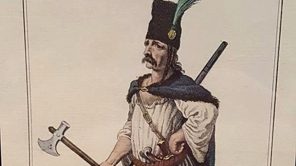 O gravură veche de peste două secole, cu Crişan, liderul răscoalei din 1784, expusă la Alba Iulia