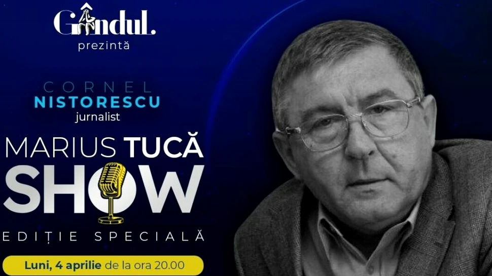 Marius Tucă Show începe luni, 4 aprilie, de la ora 20.00, live pe gandul.ro cu o nouă ediție specială