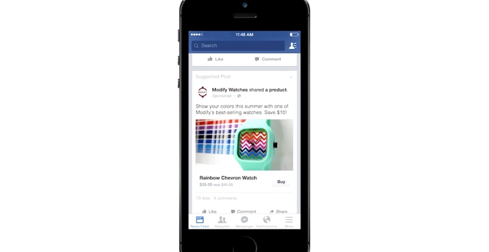 Cea mai nouă idee a Facebook: butonul „Cumpără”, integrat în reclamele sale