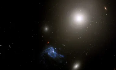 Telescopul Hubble a detectat o galaxie pitică bizară cu un vecin foarte strălucitor
