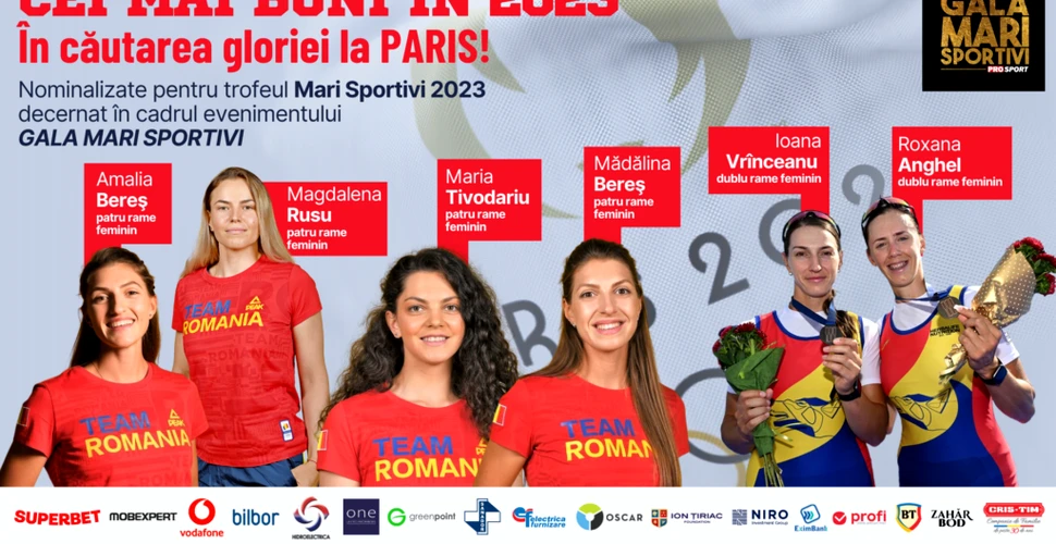 Gala Mari Sportivi ProSport 2023. Canotoarele de la patru rame și dublu rame feminin au un singur obiectiv: medalia de aur la Jocurile Olimpice de la Paris