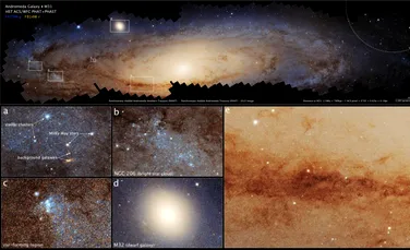 Telescopul Hubble a dezvăluit istoria ascunsă a galaxiei Andromeda