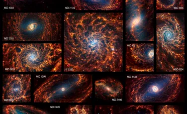 19 galaxii spiralate, surprinse de Telescopul James Webb în imagini amețitoare