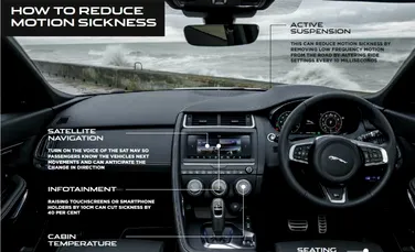 Tehnologie care promite să elimine răul de mişcare ar putea fi integrată în vehiculele Jaguar şi Land Rover