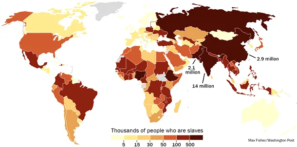 Mii de oameni care sunt supuşi sclaviei