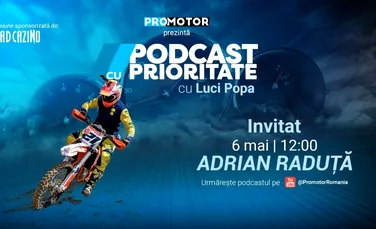 Adrian Răduță vine la „Podcast cu Prioritate” by ProMotor pe 6 mai. Episod despre motocros, disciplină și culisele unui sport spectaculos