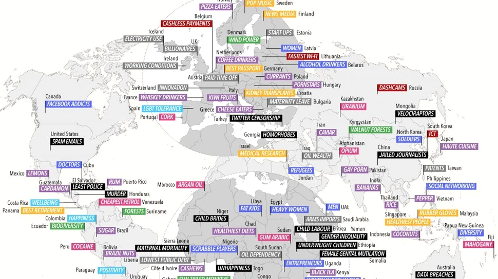 2016, Clasificarea ţărilor lumii după pasiuni şi probleme. Ce se întâmplă cu România