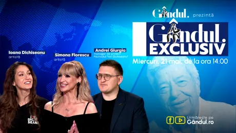 Gândul Exclusiv prezintă „Raiul cultural” miercuri, 21 mai, de la ora 14.00, live pe Gândul. Invitați: Ioana Dichiseanu, Simona Florescu și Andrei Giurgia