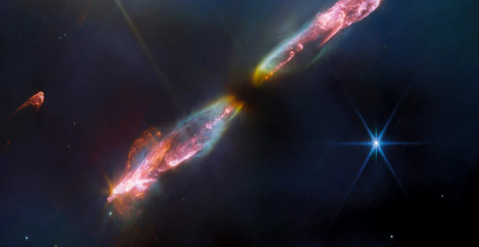 Telescopul Webb a surprins „scurgerea” supersonică a unei stele tinere