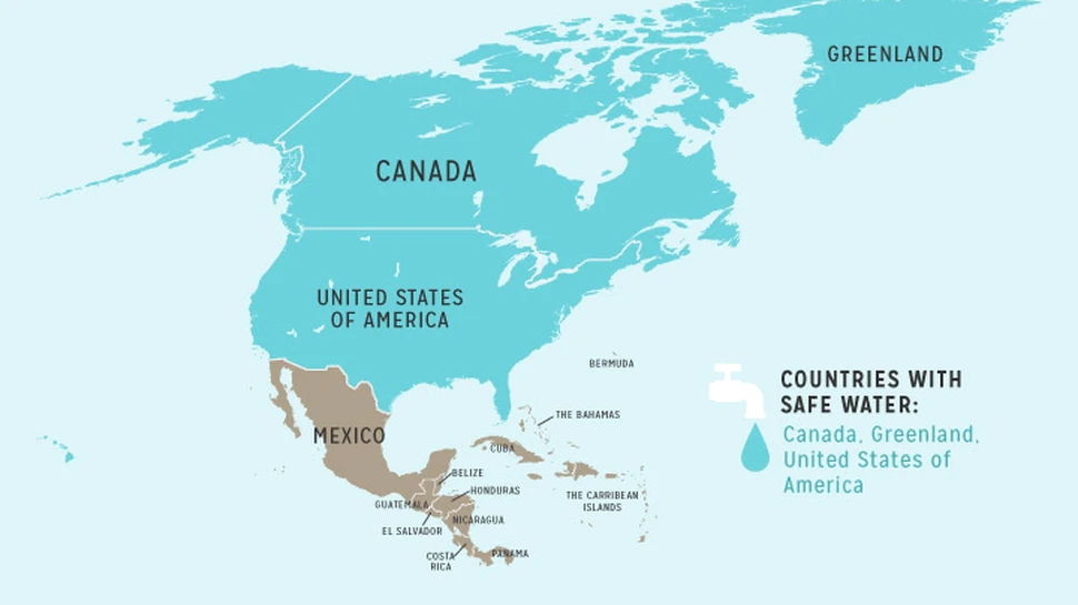 Ţările în care apa de la robinet NU este potabilă. Unde se încadrează România? (Infografic)