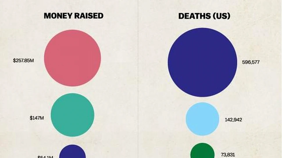 Diferenţa dintre bolile care ne omoară şi cele care adună cele mai multe donaţii (Infografic)