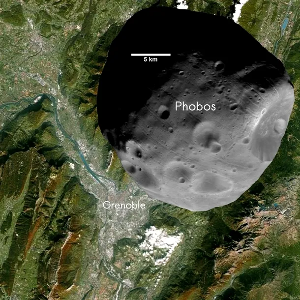 Imagini inedite: Pământul sub umbra lunii marţiene