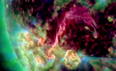 Imagini spectaculoase: “furia” Soarelui surprinsă în culori violente (VIDEO)