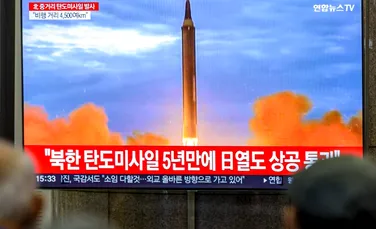 Coreea de Nord a lansat cel puțin o rachetă balistică deasupra Japoniei